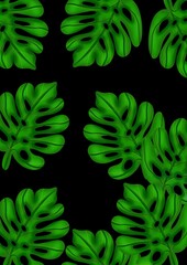 A background with tropical leaves