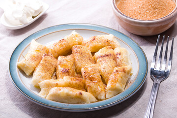 Freshly made homemade lazy dumplings