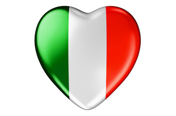 Heart with Irish flag, 3D rendering