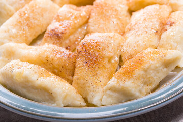 Freshly made homemade lazy dumplings