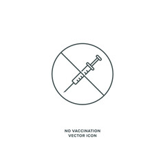 No Vaccination. Syringe Vector Icon.