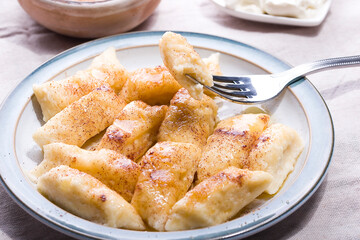 Freshly made homemade lazy dumplings
