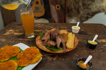 Roasted meat to the llanera