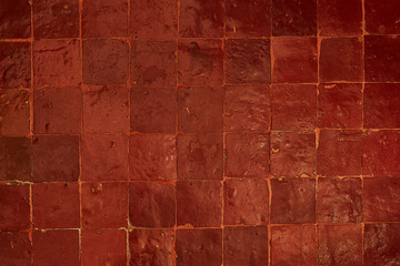 Riad, Morocco, red mosaic terracotta
