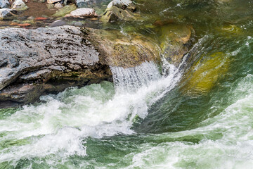 Majestic mountain river with mountain background in Vancouver, Canada.