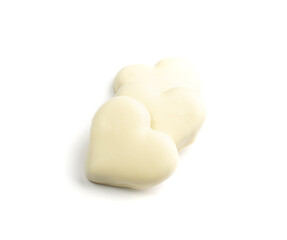 Heart Shape Valentines Cookies Covered with White Icing Sugar