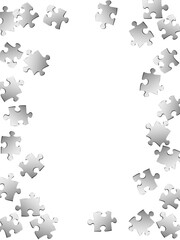 Abstract conundrum jigsaw puzzle metallic silver