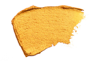 Swatch of Gold Paint on a White Background