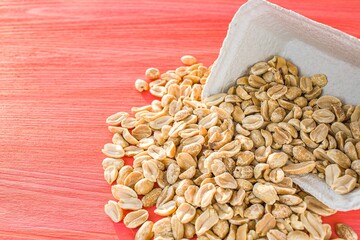 Nut - peanuts in carton, food delivery