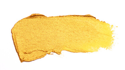 Swatch of Gold Paint on a White Background