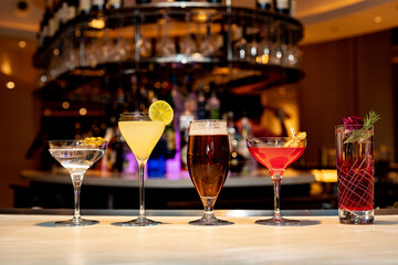 Drinks in a fancy bar