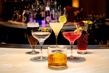 Drinks on counter
