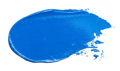 A Swatch of Blue Oil Paint Isolated on a White Background