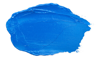 A Swatch of Blue Oil Paint Isolated on a White Background