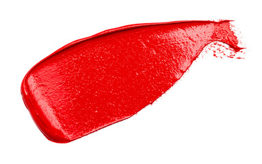 A Swatch of Red Oil Paint Isolated on a White Background