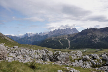 Piękny, górski krajobraz, Dolomity, Włochy - obrazy, fototapety, plakaty