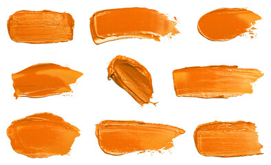 Collection of Orange Swatches Isolated on a White Background