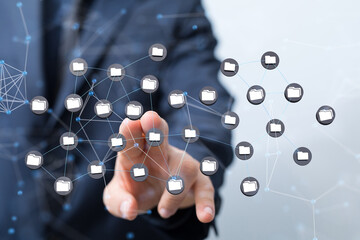 Cloud computing concept.Abstract cloud connection technology background.