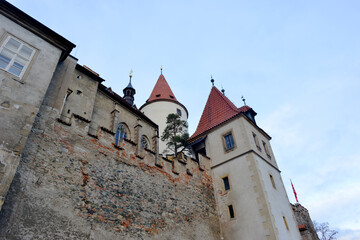 Fototapeta na wymiar Castle Krivoklat, Czech Republic medieval architecture walls and towers