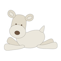 Cute cartoon fox terrier dog