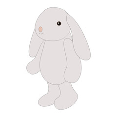 Cute white cartoon bunny