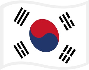 Vector emoticon illustration of a South Korean flag