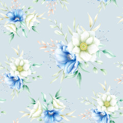 Fototapeta na wymiar Beautiful flower seamless pattern