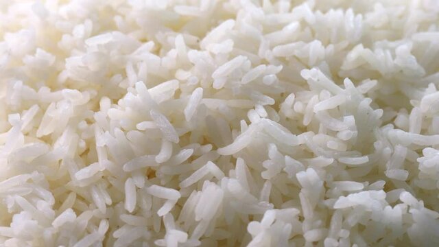 rotation cooked rice top view