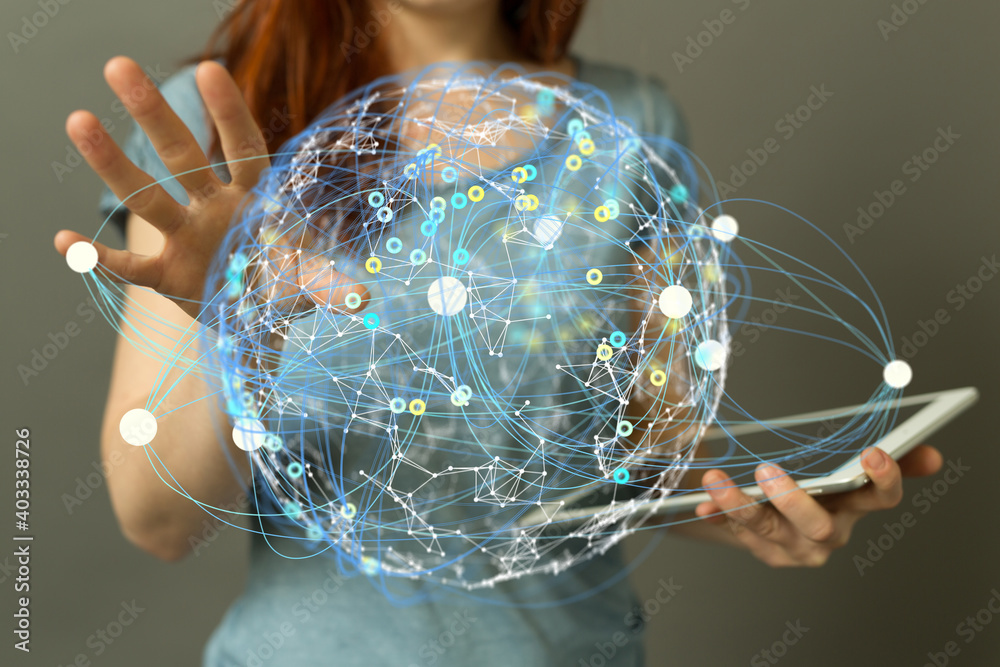 Poster Digital Network and data concept.