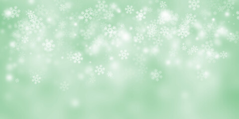 Naklejka na ściany i meble white bokeh blur background. Circle light on green background. abstract light background.