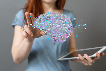 Fototapeta premium intelligence brain ai digtal 3d artificial intelligence