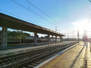 Train tracks perspective view