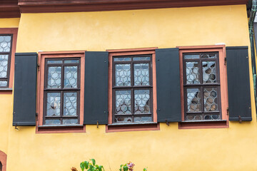 Street view rustic windows and doors of the house where  the famous composer and musician J.S. Bach...