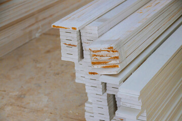 Trim molding large wooden for construction building material.
