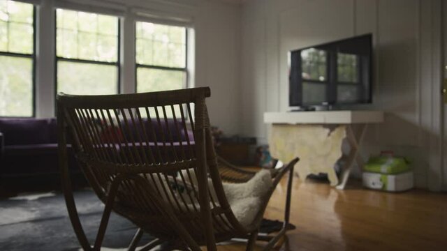 Slow-motion shot of hipster apartment in the city