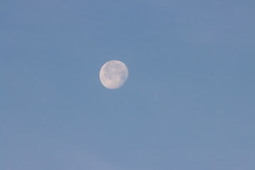 Almost full moon in the morning sky