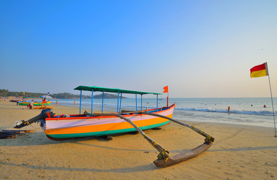 A boat on the Palolem beach in Goa.