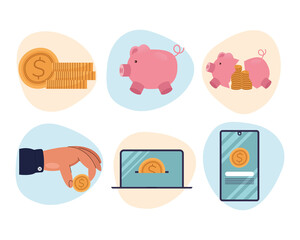 Business icon set vector design