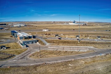 Aerial View of a Wyoming Welcome Center on Interstate 25
