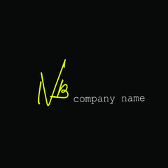 NB N B Initial handwriting creative fashion elegant design logo Sign Symbol template vector icon