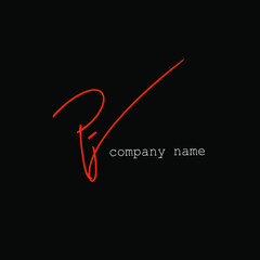 PJ P J Initial handwriting creative fashion elegant design logo Sign Symbol template vector icon