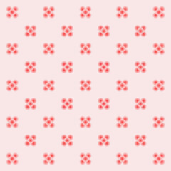Symmetrical pattern of gradient red circles on light pink background