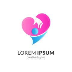 Child love care logo template ready for use