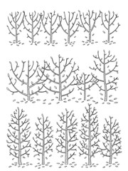 hand drawn vector set of side view tree.