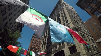 Colorful Garland with Flags of African Countries Waving in the Wind