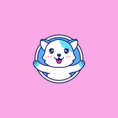 Obraz na płótnie Canvas Cute and happy cat logo