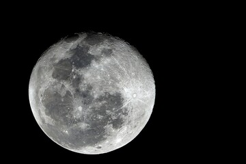 Fototapeta premium Full Moon With low light camera and trheated with Pxinsight