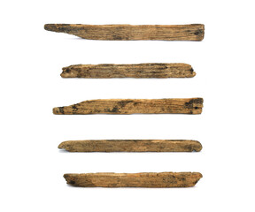 collection log wood on white background