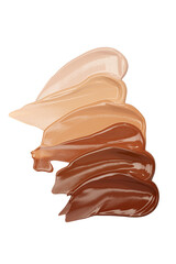Foundation smears six skin tones
