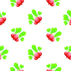 Seamless Pattern Abstract Elements Red Radish Food Vector Design Style Background Illustration
